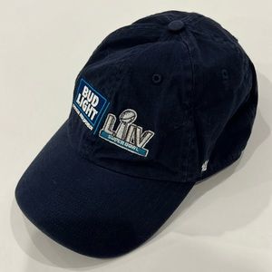 BUD LIGHT BEER SPONSOR NFL SUPER BOWL LIV 47 BRAND HAT/CAP BLUE ADULT